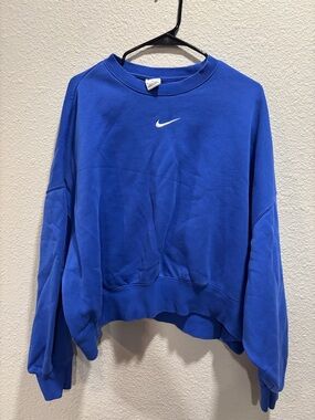 Nike Women’s Royal Blue Crewneck Sweatshirt with White Swoosh